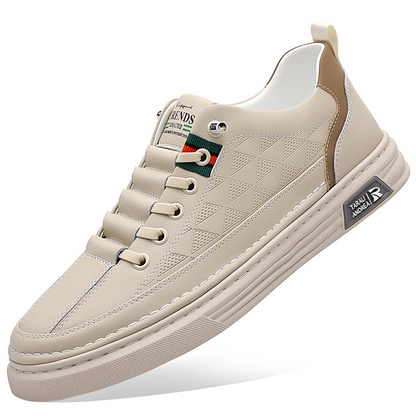 Men's - Casual Leather Sneakers - Stylish Footwear