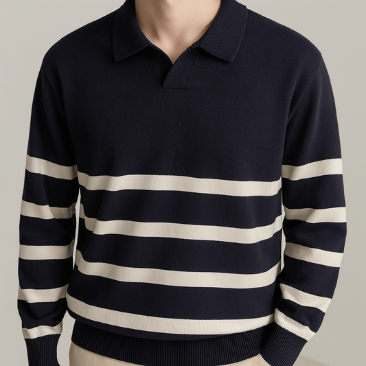 Men - Sweater - Striped Knit - Casual Fit