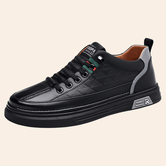 Men's - Casual Leather Sneakers - Stylish Footwear