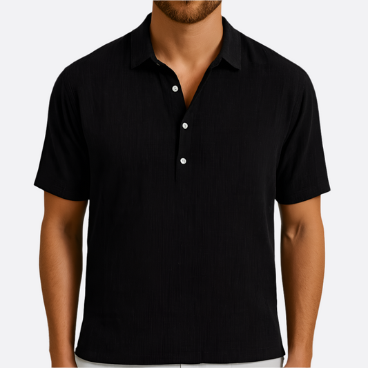 Men's - Classic Shirt - Polyester Blend with Lapel