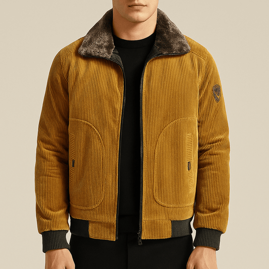 Men's - Corduroy Winter Jacket - Cosy & Stylish Outerwear