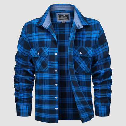 Men's - Long Sleeve Shirt – Cotton, Plaid Flannel – Casual Style
