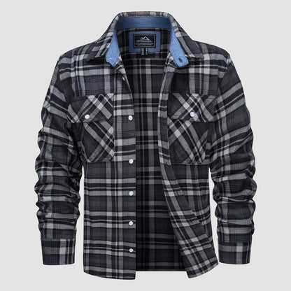 Men's - Long Sleeve Shirt – Cotton, Plaid Flannel – Casual Style