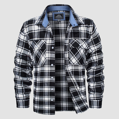 Men's - Long Sleeve Shirt – Cotton, Plaid Flannel – Casual Style