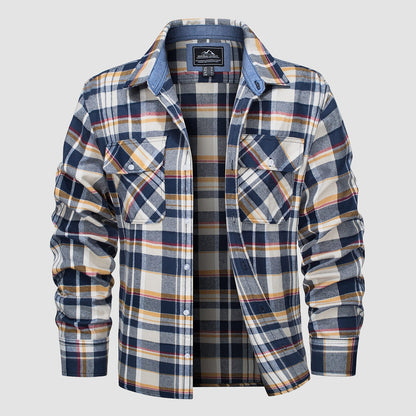 Men's - Long Sleeve Shirt – Cotton, Plaid Flannel – Casual Style