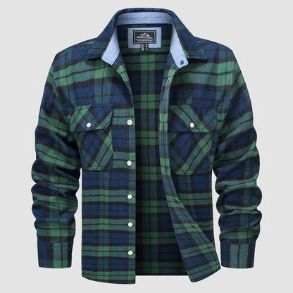 Men's - Long Sleeve Shirt – Cotton, Plaid Flannel – Casual Style