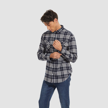 Men's - Long Sleeve Shirt – Cotton, Plaid Flannel – Casual Style