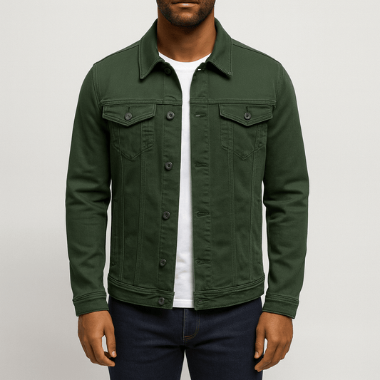 Men's - Denim Jacket - Classic Button Up Style