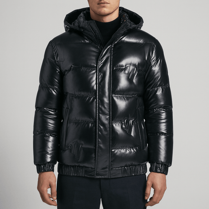 Men's - Hooded Down Jacket - Stylish Winter Wear