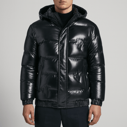 Men's - Hooded Down Jacket - Stylish Winter Wear