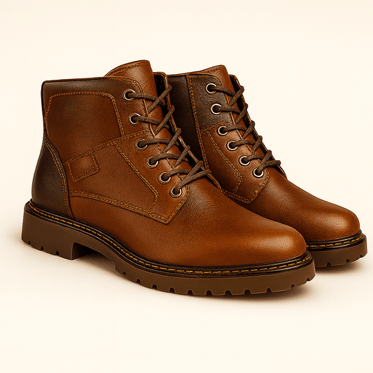 Men's - Leather Boots - Zip-Up Lined Winter Style