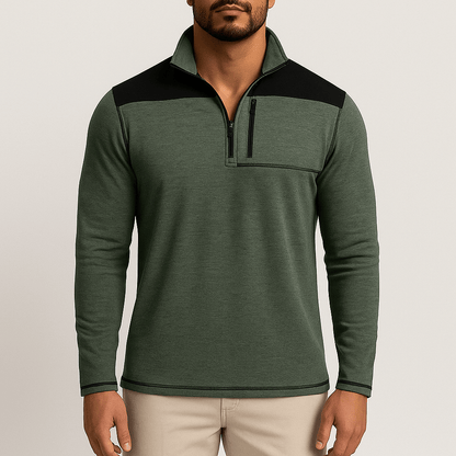 Men’s - Slim Fit Half Zip Pullover Shirt - Soft Knit