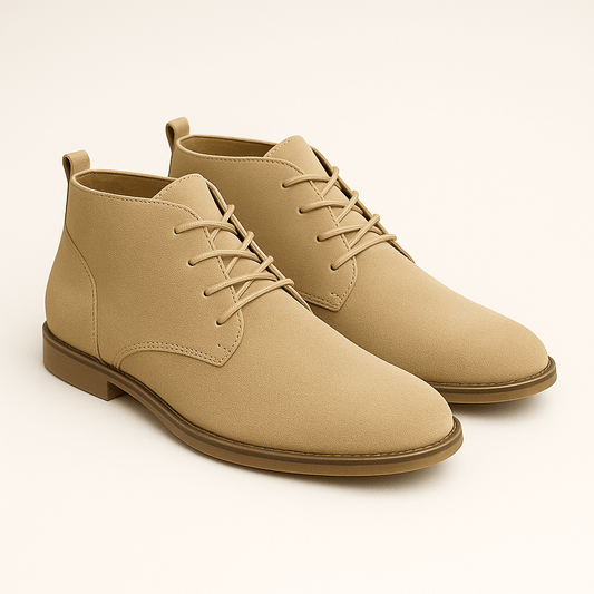 Men's - Suede Lace-Up Shoes - Classic Style
