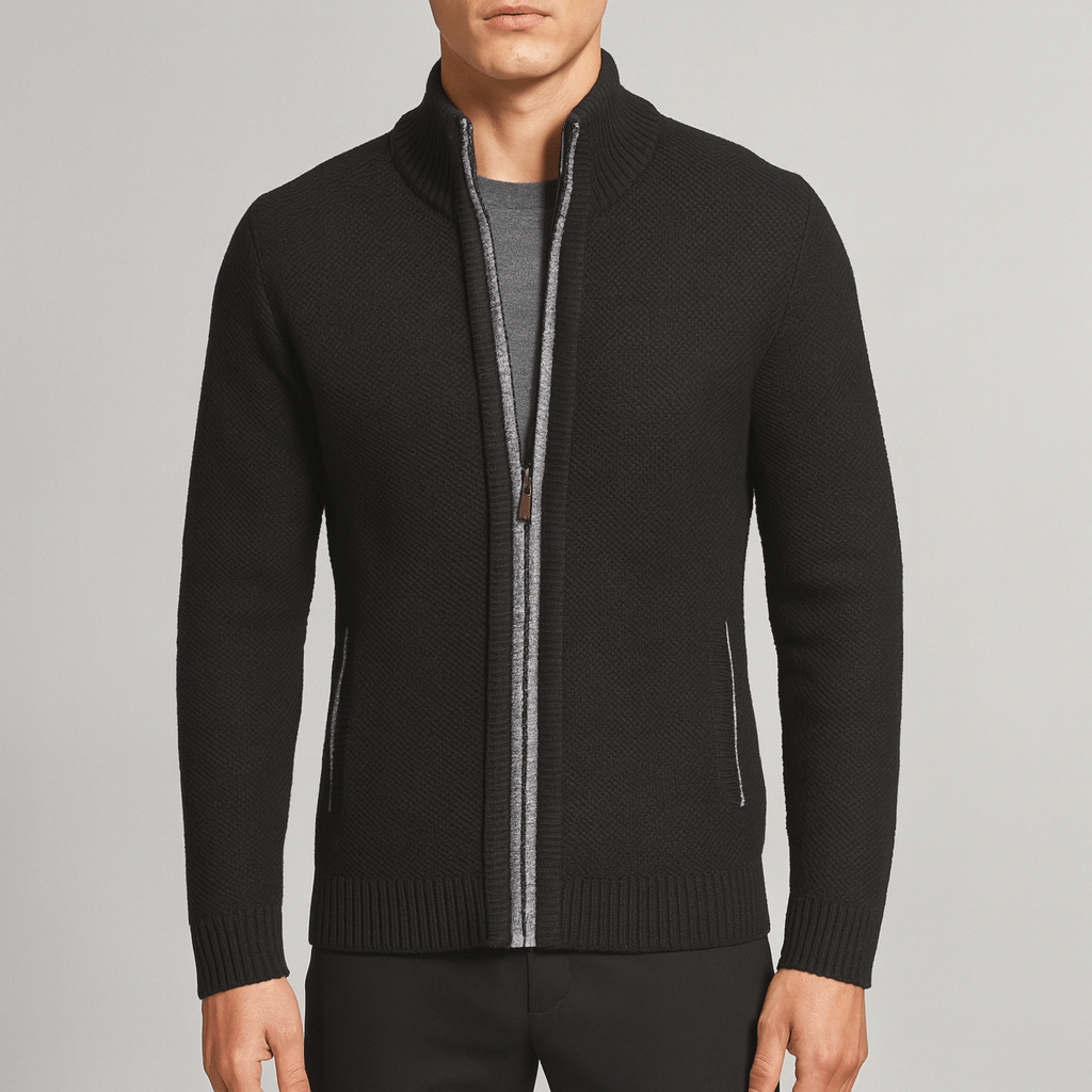 Men's - Zip Cardigan - Knitted Long Sleeve