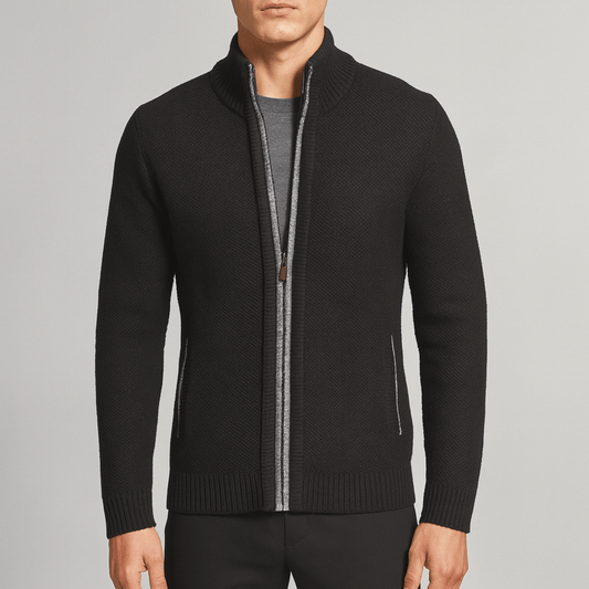 Men's - Zip Cardigan - Knitted Long Sleeve
