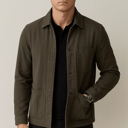 Men's - Casual Vintage Washed Jacket - Pocket Details - Stylish Essential