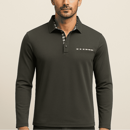 Men's - Classic Summer Polo Shirt - Long Sleeve - Comfortable and Stylish