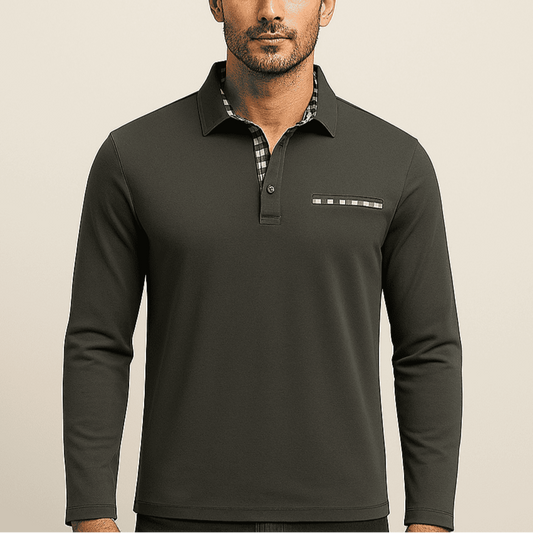 Men's - Classic Summer Polo Shirt - Long Sleeve - Comfortable and Stylish
