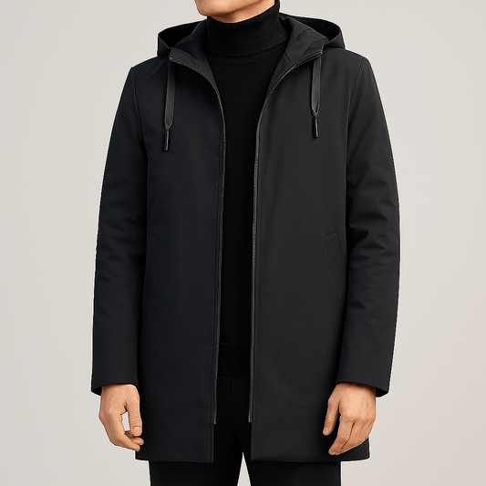 Men's - Elegant Waterproof Rain Jacket - Stylish Winter Outerwear