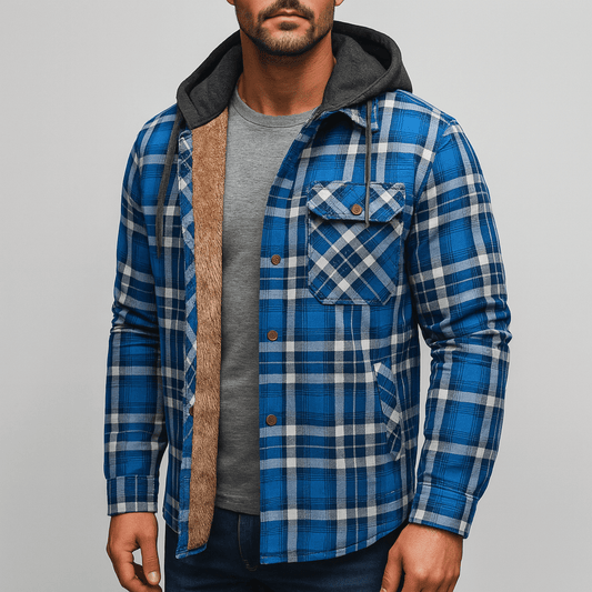 Men's - Lumberjack Hoodie - Cosy Flannel Material - Stylish Casual Wear