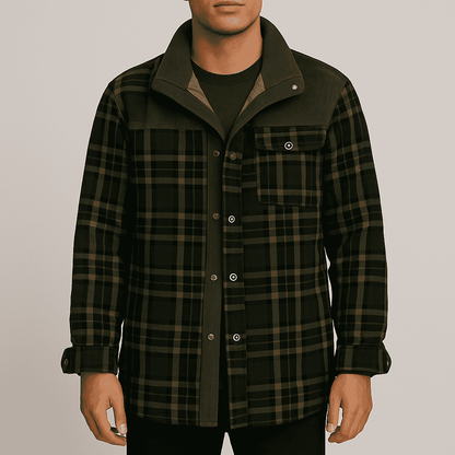 Men's - Lumberjack Jacket - Durable Cotton Blend - Stylish Outdoor Wear