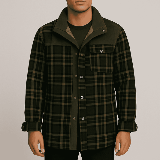 Men's - Lumberjack Jacket - Durable Cotton Blend - Stylish Outdoor Wear