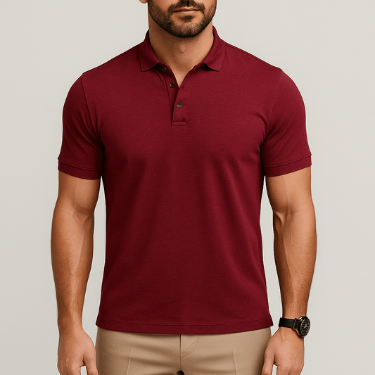 Men's - Short Sleeve Casual Polo Shirt - Stylish Comfort