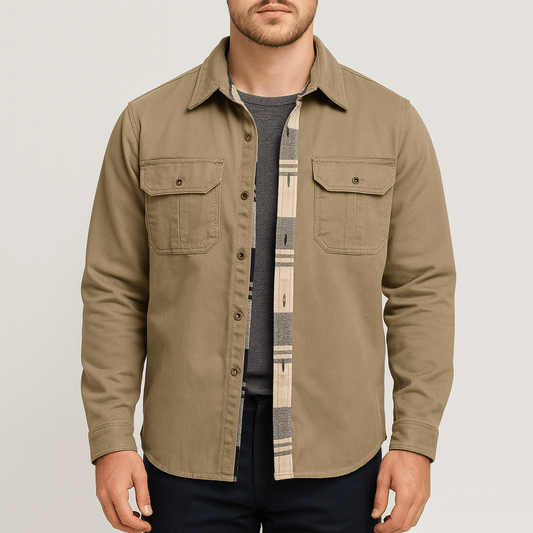 Men's - Trucker Jacket - Waxed Canvas, Soft Lining - Canvas Jacket
