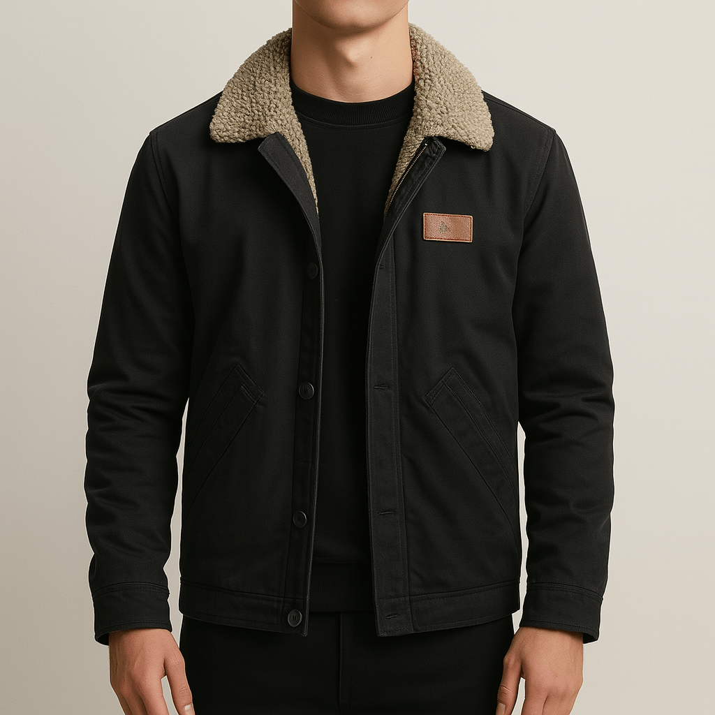 Men's - Winter Sherpa-Lined Jacket - Warm Heavy-Duty Outdoor Coat for Cold Weather