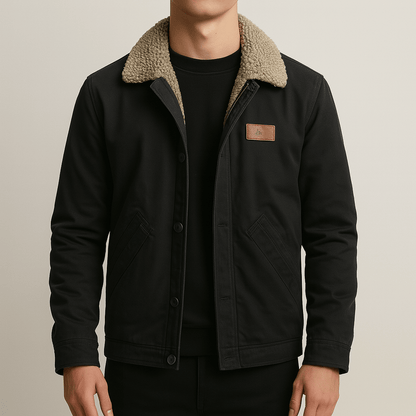 Men's - Winter Sherpa-Lined Jacket - Warm Heavy-Duty Outdoor Coat for Cold Weather