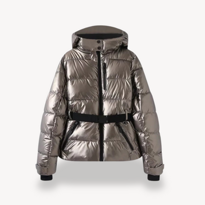Women's - Belted Puffer Jacket - Warm, Stylish, and Versatile Outerwear