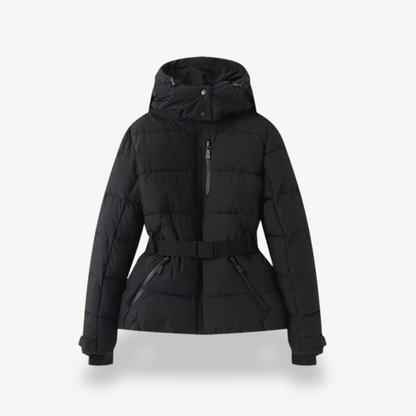 Women's - Belted Puffer Jacket - Warm, Stylish, and Versatile Outerwear