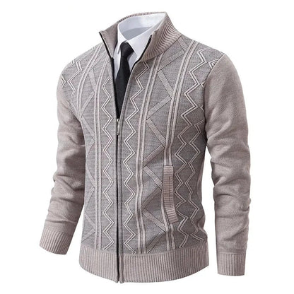 Men's - Winter Cardigan - Stylish Zip-Up Knitwear - Cosy & Warm