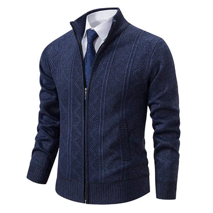 Men's - Winter Cardigan - Stylish Zip-Up Knitwear - Cosy & Warm