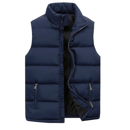 Men's - Winter Waistcoat - Stylish Zip Design for Cold Weather
