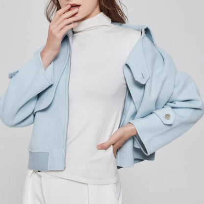 Women's - Stylish Wool Jacket - Classic Warmth & Timeless Elegance