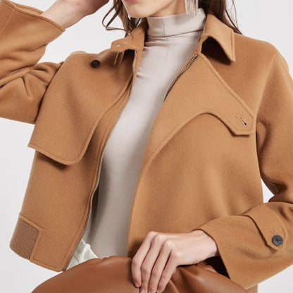Women's - Stylish Wool Jacket - Classic Warmth & Timeless Elegance
