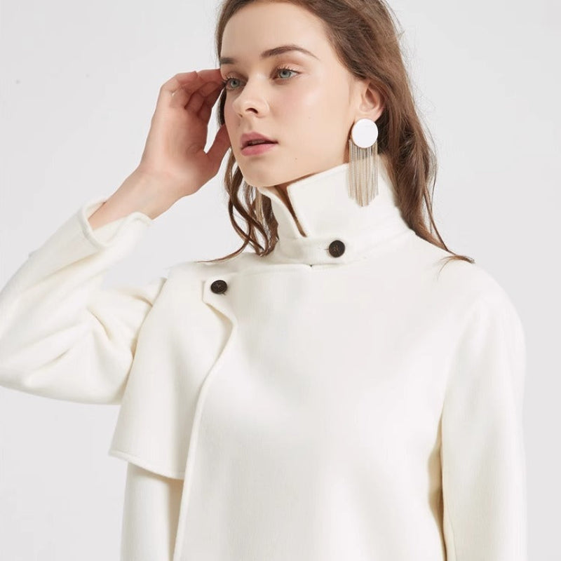 Women's - Stylish Wool Jacket - Classic Warmth & Timeless Elegance