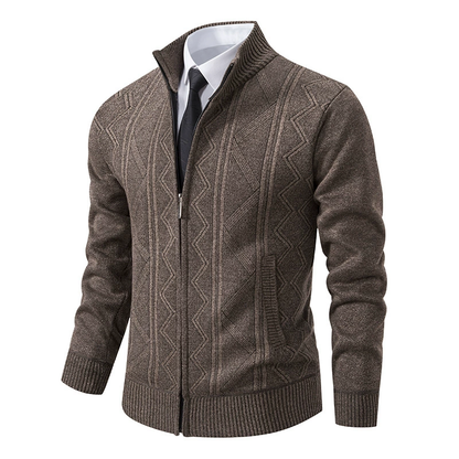 Men's - Winter Cardigan - Stylish Zip-Up Knitwear - Cosy & Warm