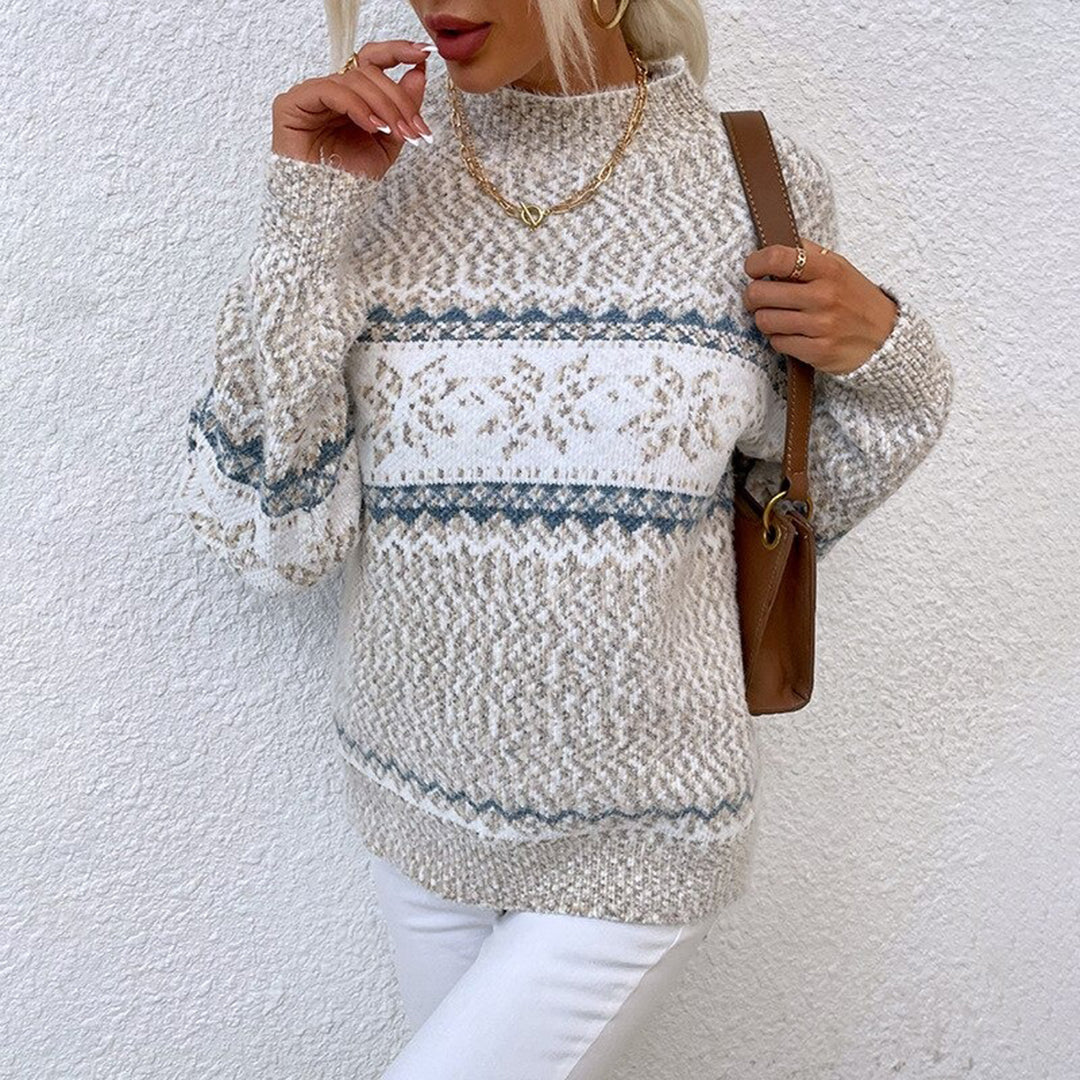Women's - Cosy Knitted Jumper - Snowflake Design
