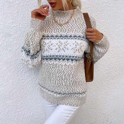 Women's - Cosy Knitted Jumper - Snowflake Design