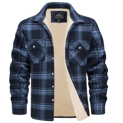 Men's - Sherpa-Lined Flannel Shirt Jacket - Warm & Durable - Outdoor Essential