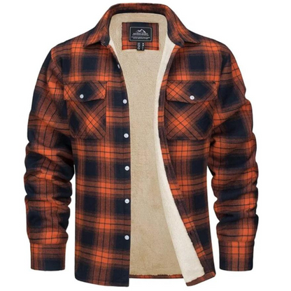 Men's - Sherpa-Lined Flannel Shirt Jacket - Warm & Durable - Outdoor Essential