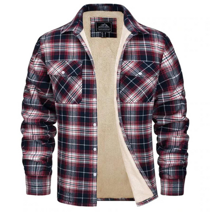 Men's - Sherpa-Lined Flannel Shirt Jacket - Warm & Durable - Outdoor Essential