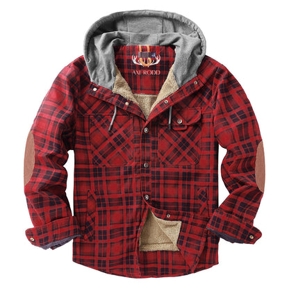 Men's - Lumberjack Hoodie - Cosy Flannel Material - Stylish Casual Wear