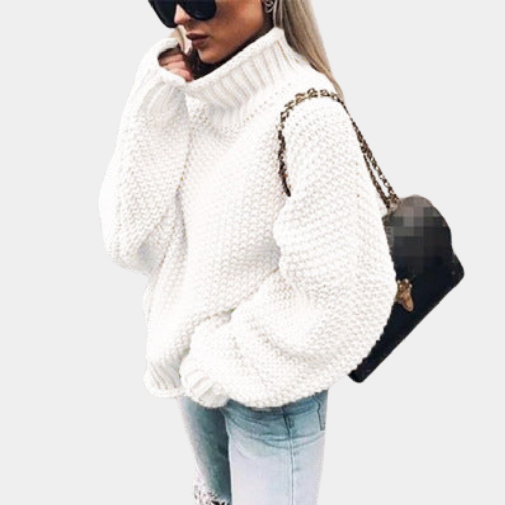 Women's - Warm Knitted Turtleneck Jumper