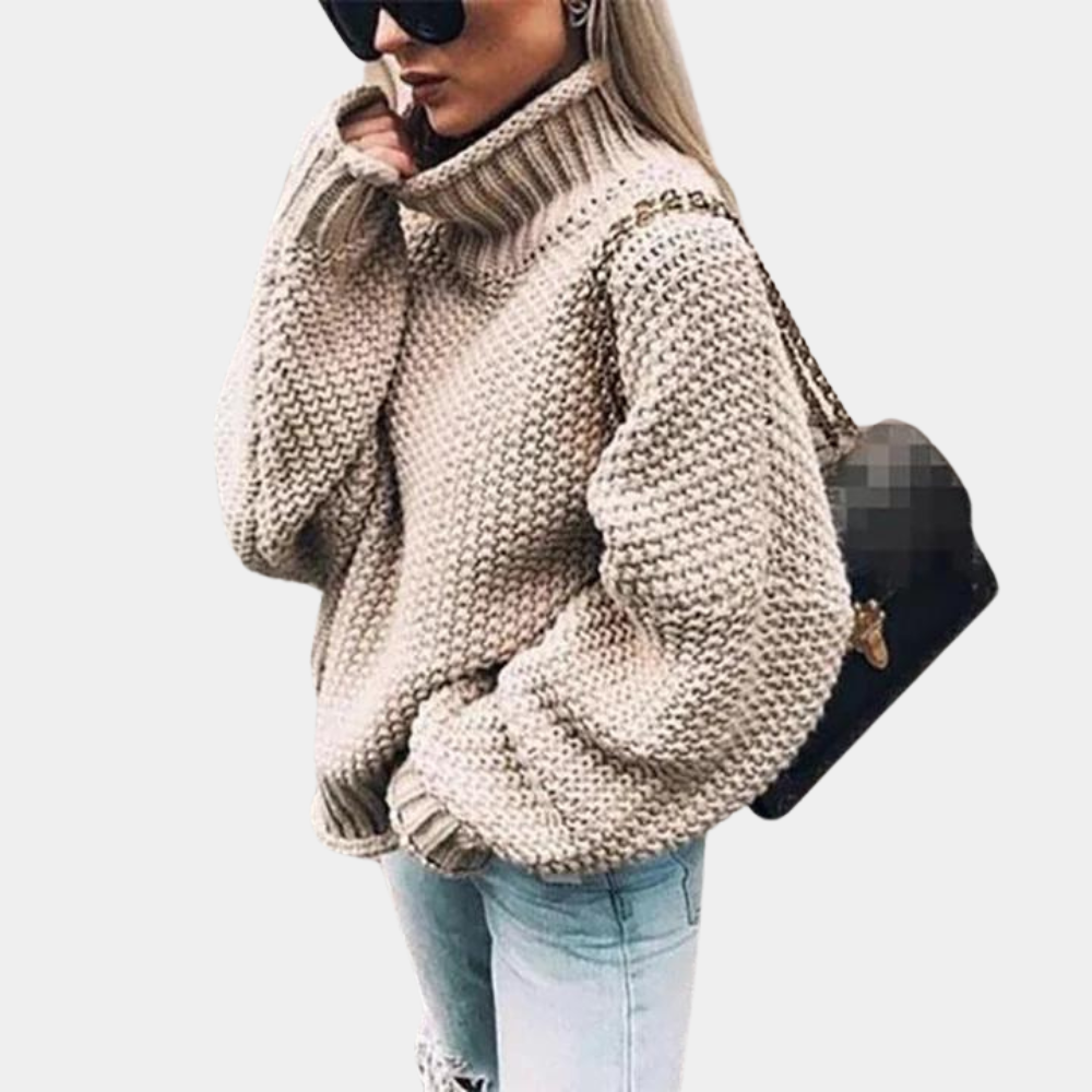 Women's - Warm Knitted Turtleneck Jumper