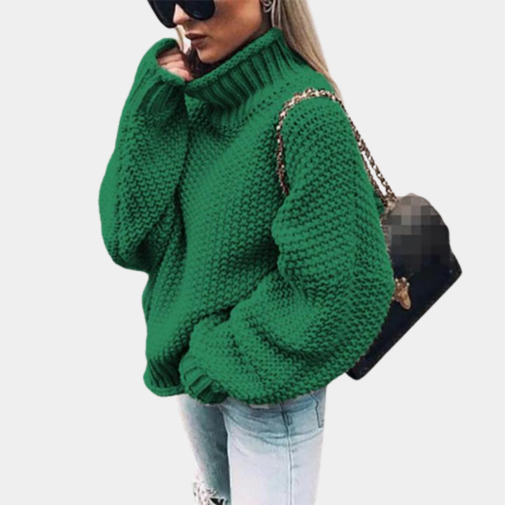 Women's - Warm Knitted Turtleneck Jumper