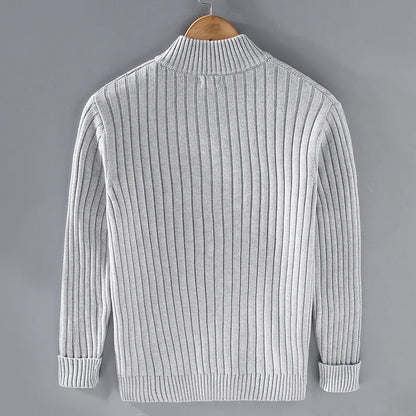 Men's - Knit Cardigan - Ribbed Open Front