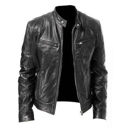 Men's - Biker Jacket - Stylish Casual Leather Outerwear